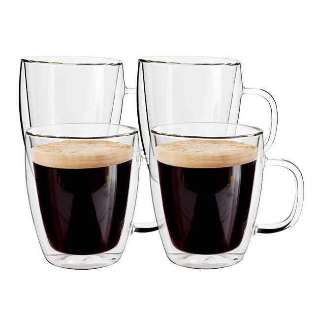 YUNCANG Double Wall Coffee Mugs, (4-Pcak) 16 Ounces