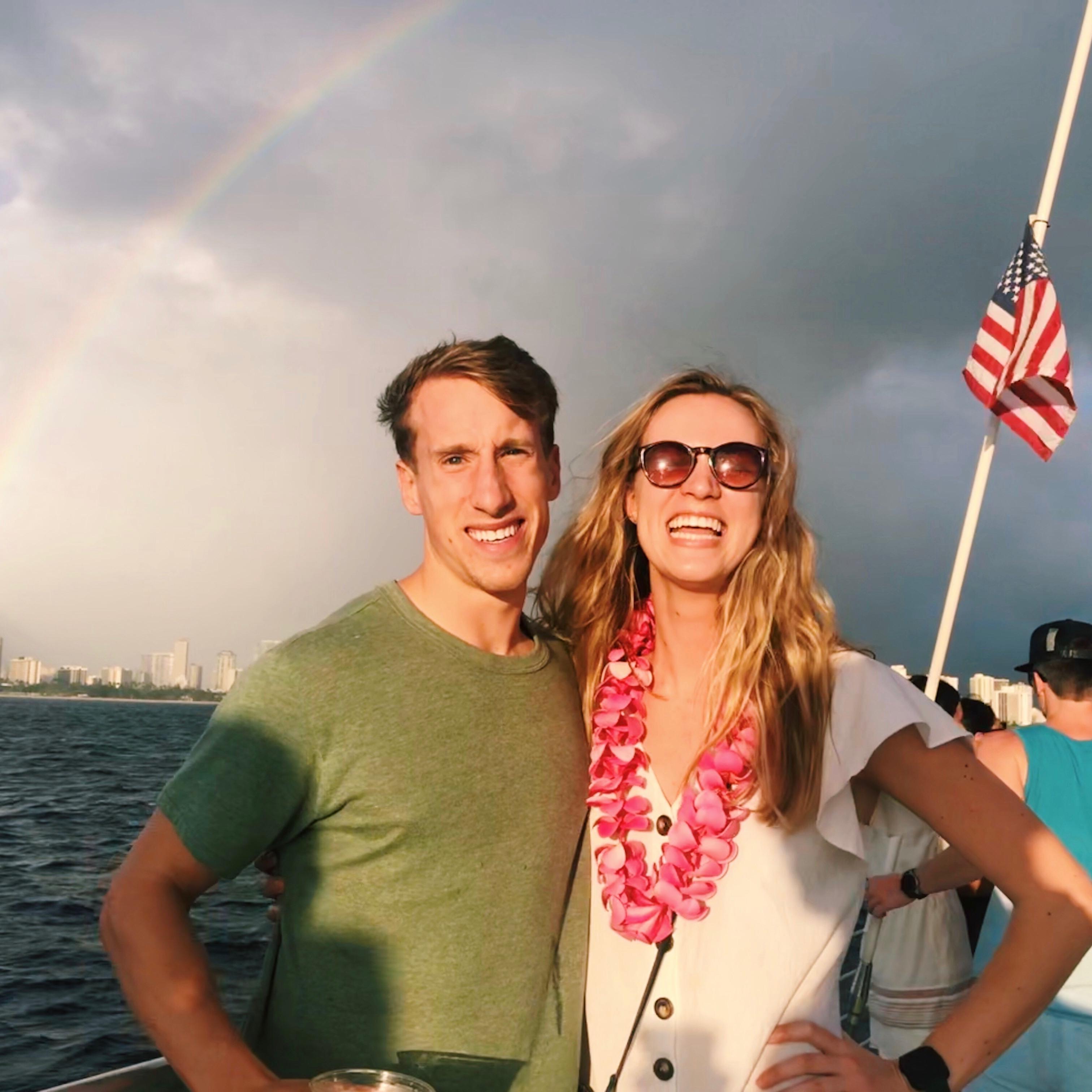 Alexis still calls this one of the best days of her life. This was taken on a "cocktail cruise" in Hawaii, and honestly what's better than free food, drinks, and music in the middle of the ocean?