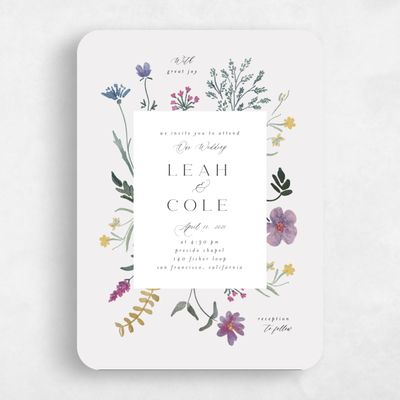Grey Rounded Wedding Invitation - Valentina Portrait