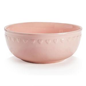 Paris Hilton Ceramic Serving Bowl with Heart Detailing Pink