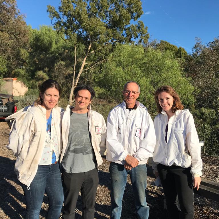 Beekeeping with Julia's sister Anna, her husband Julio and friend Paul