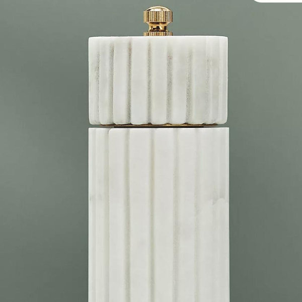 Ribbed Marble Grinder (White)