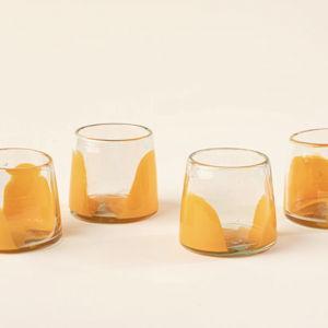 Colorband Glassware - Set of 4 / Clementine