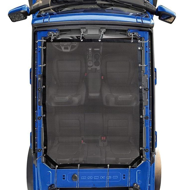 sukemichi Sunshade for Ford Bronco, Full Length Mesh Sun Shade Bikini Top Cover for Ford Bronco Accessories 2021 2022 2023 2024 2025 2026 4 Door - Blocks UV, Wind, Noise, (Black)