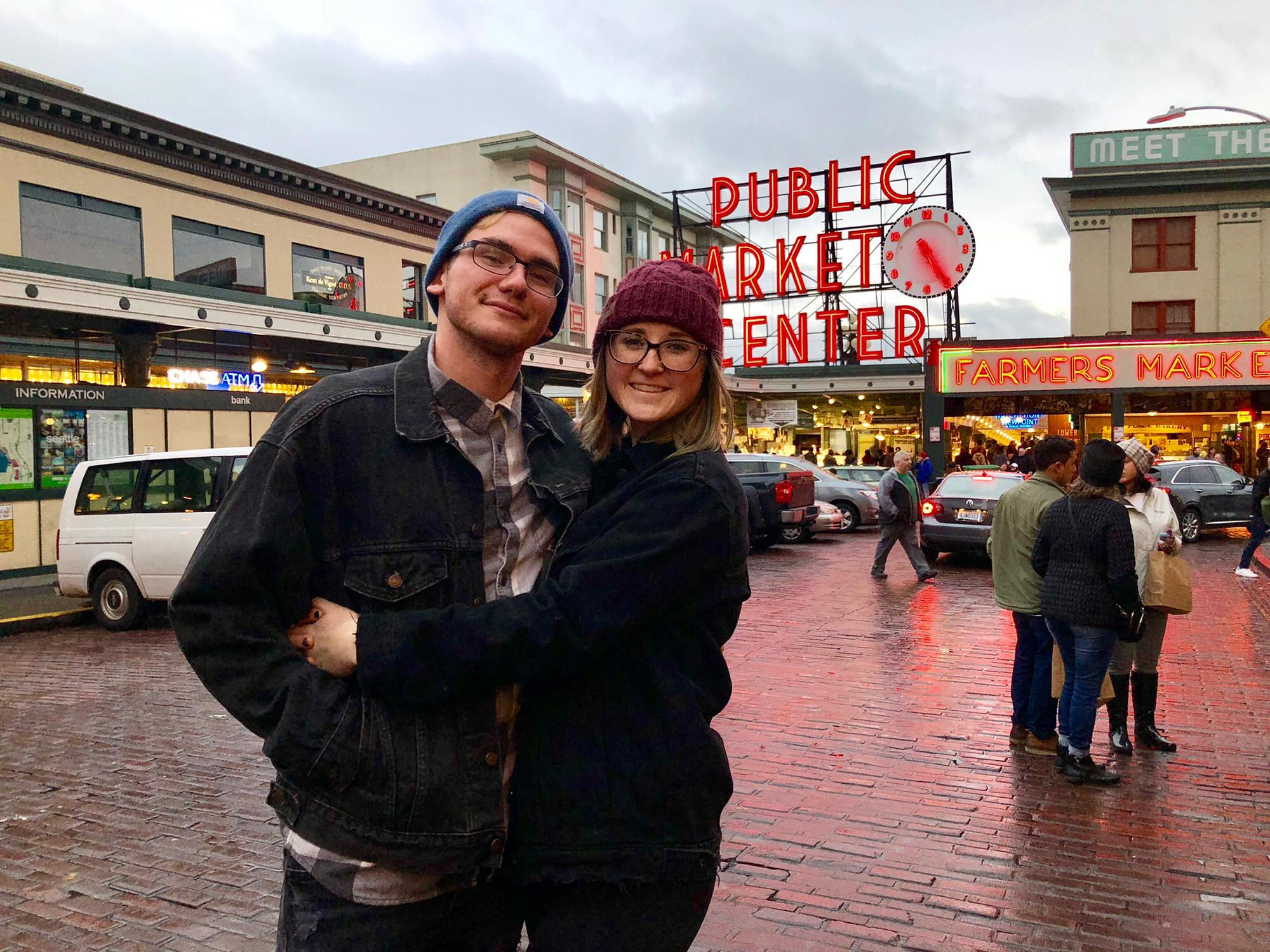 A photo of us during a trip to Seattle to see one of our favorite bands!