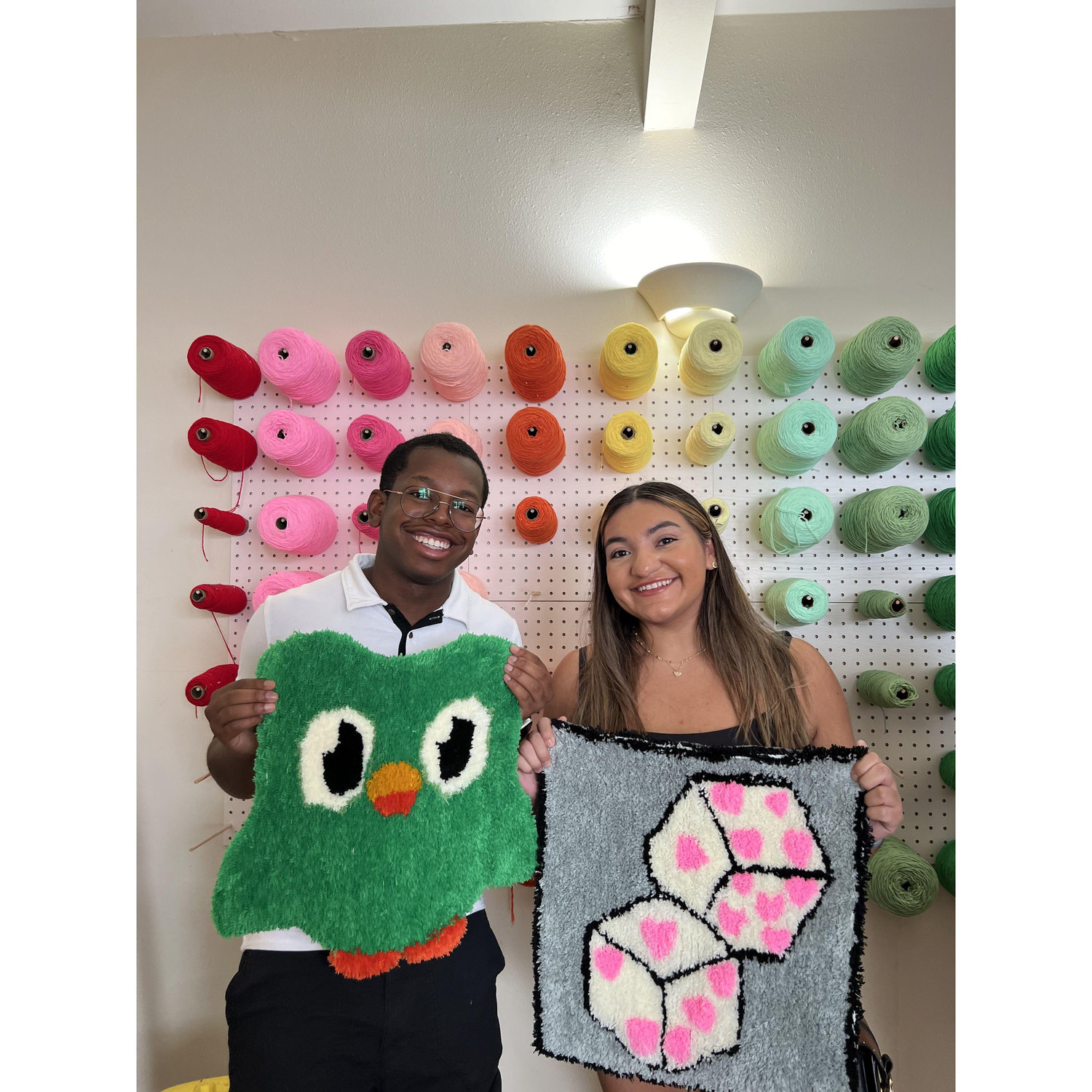 We were celebrating our 4 year anniversary by creating custom rugs!