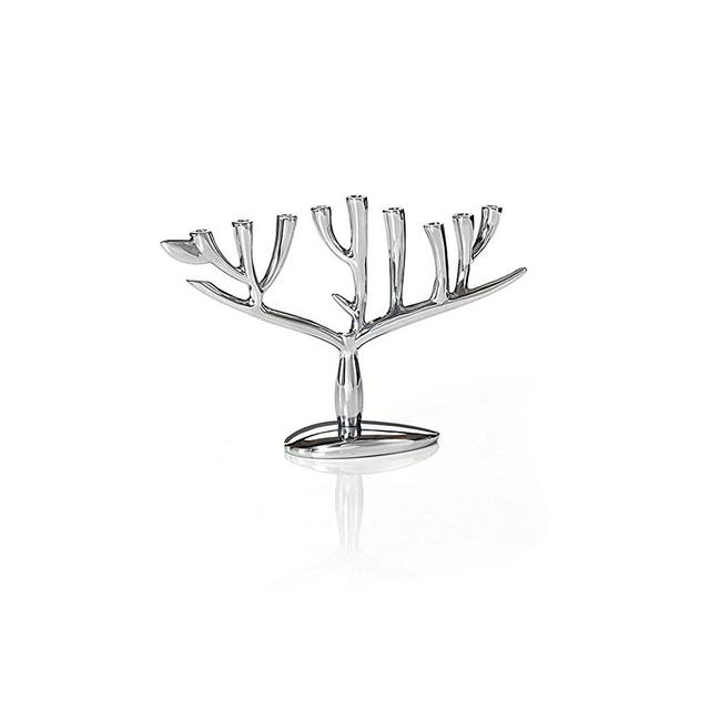 Nambe - Holiday Collection - Tree of Life Menorah - 13.5" x 3.3" x 9" Figure - Made with Nambe Alloy - Designed by Marilyn Davidson