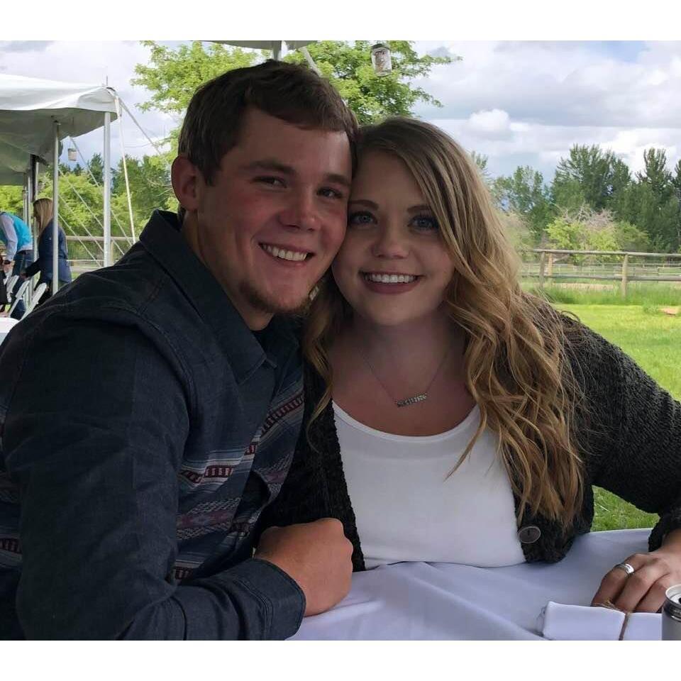 Zeb and I at a wedding together. The first family event we attended as a couple.