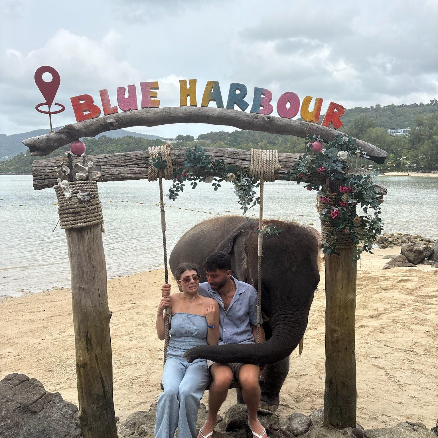 We didn't expect to be hugged by an elephant when we stopped at this cafe for some coffee