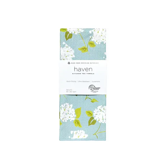 Set of 2 Printed GRS Microfiber Towels - 18 x 30" - Tossed Floral