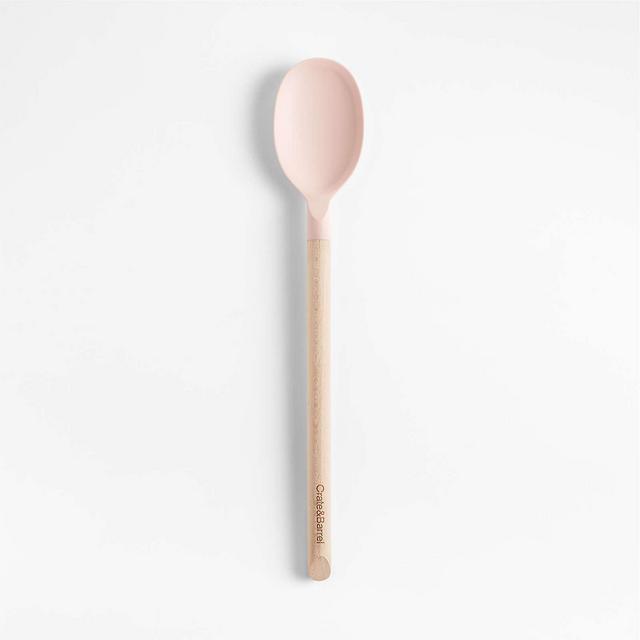 Marin Elegant Pink Silicone and Wood Spoon