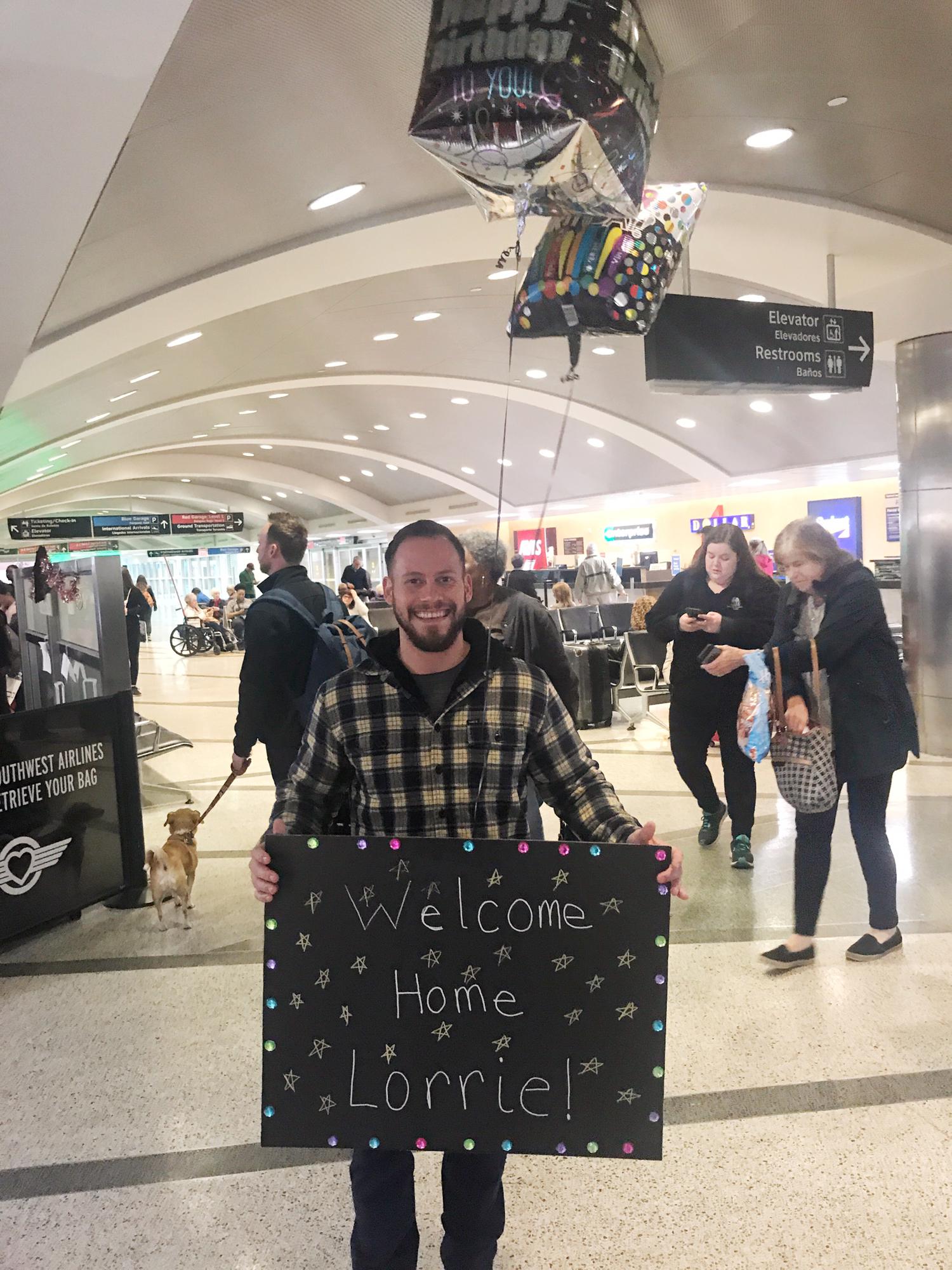 After only a handful of dates Kyle agreed to pick me up from the airport after Christmas only to surprise me with this artistic masterpiece!