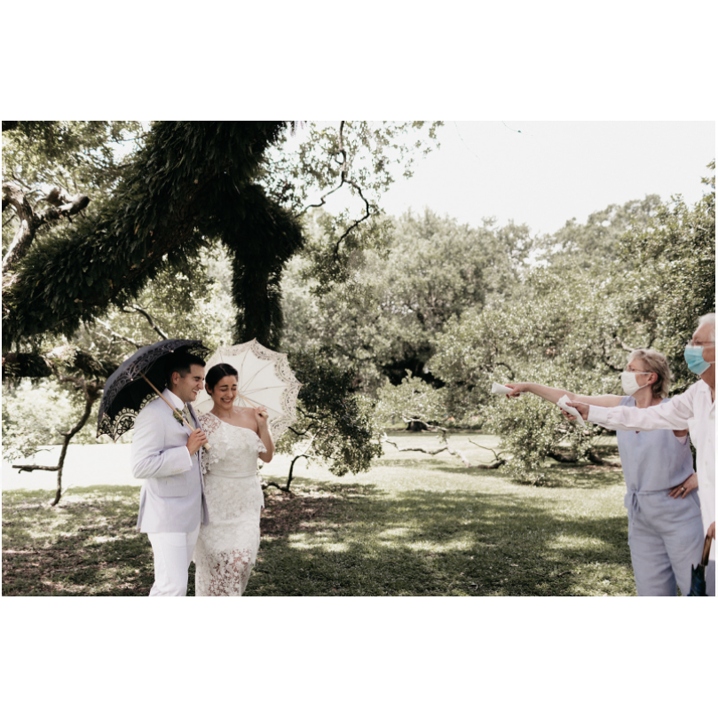 Getting showered with dried lavender right after "I do!"
