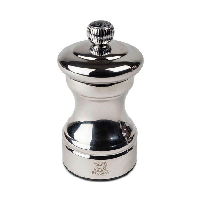 Peugeot Bistro Chef Shiny Zirlion Salt Mill, Stainless Steel, 4"