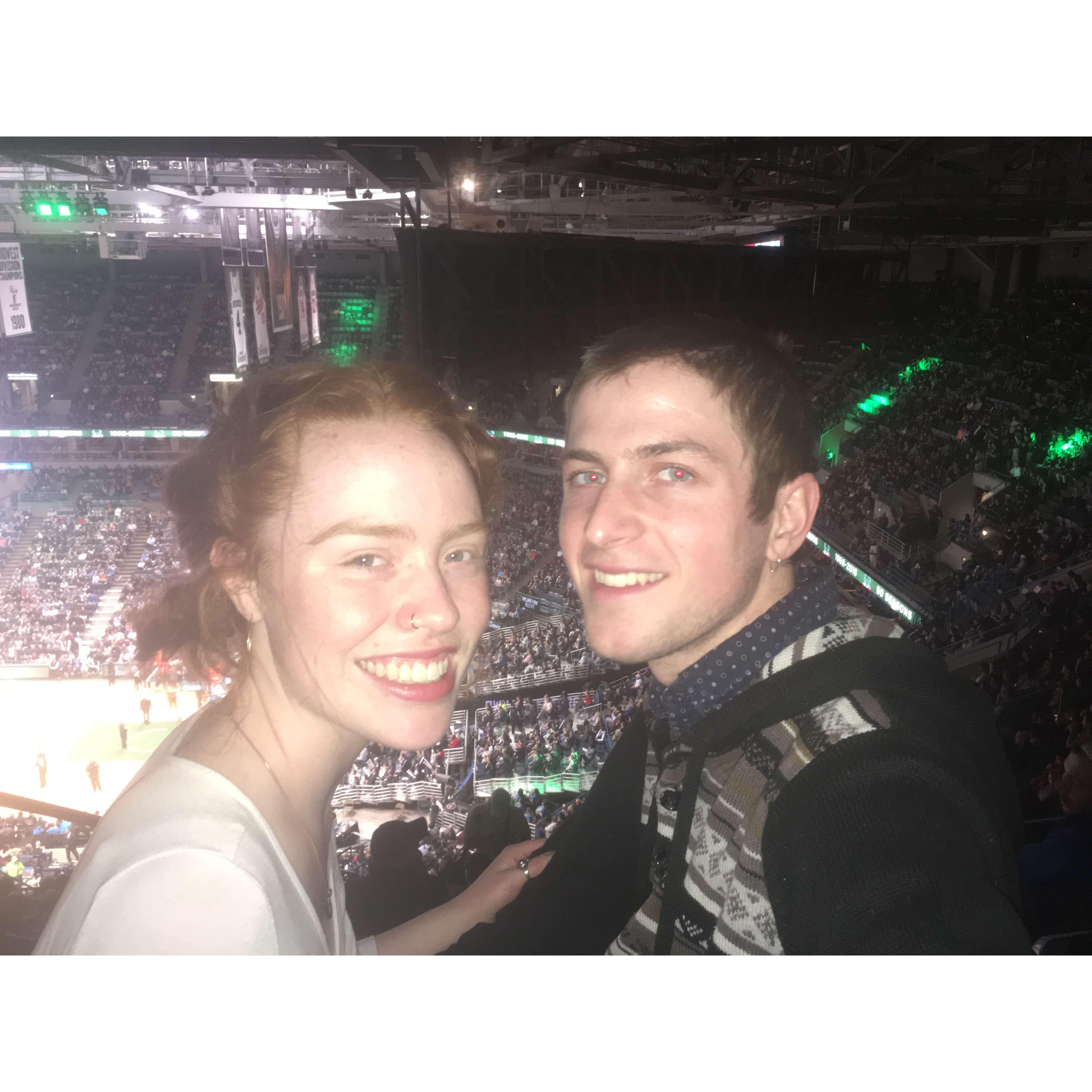 Our first Bucks game! Bucks in SIX!