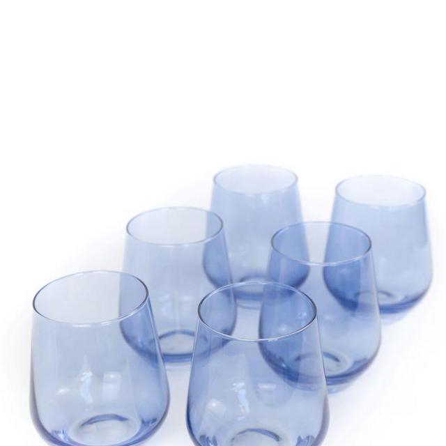 Estelle Colored Wine Stemless - Set of 6 {Cobalt Blue}