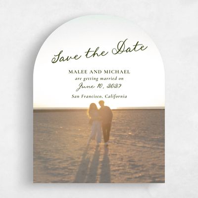 Green Arch Wedding Save the Date - Spina Photo