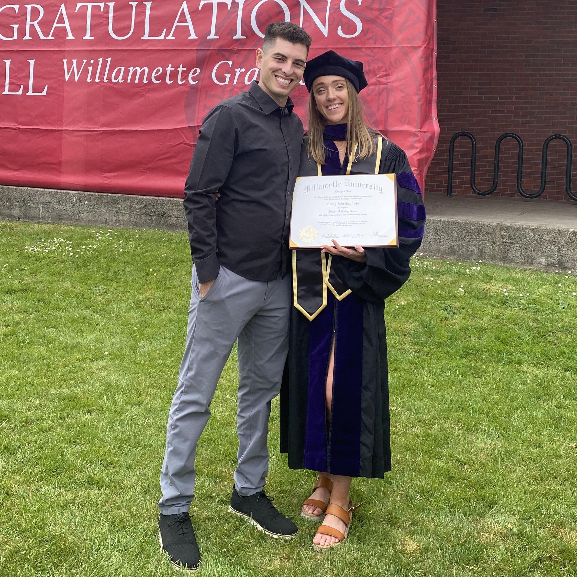 A year later, Emily graduated from law school.