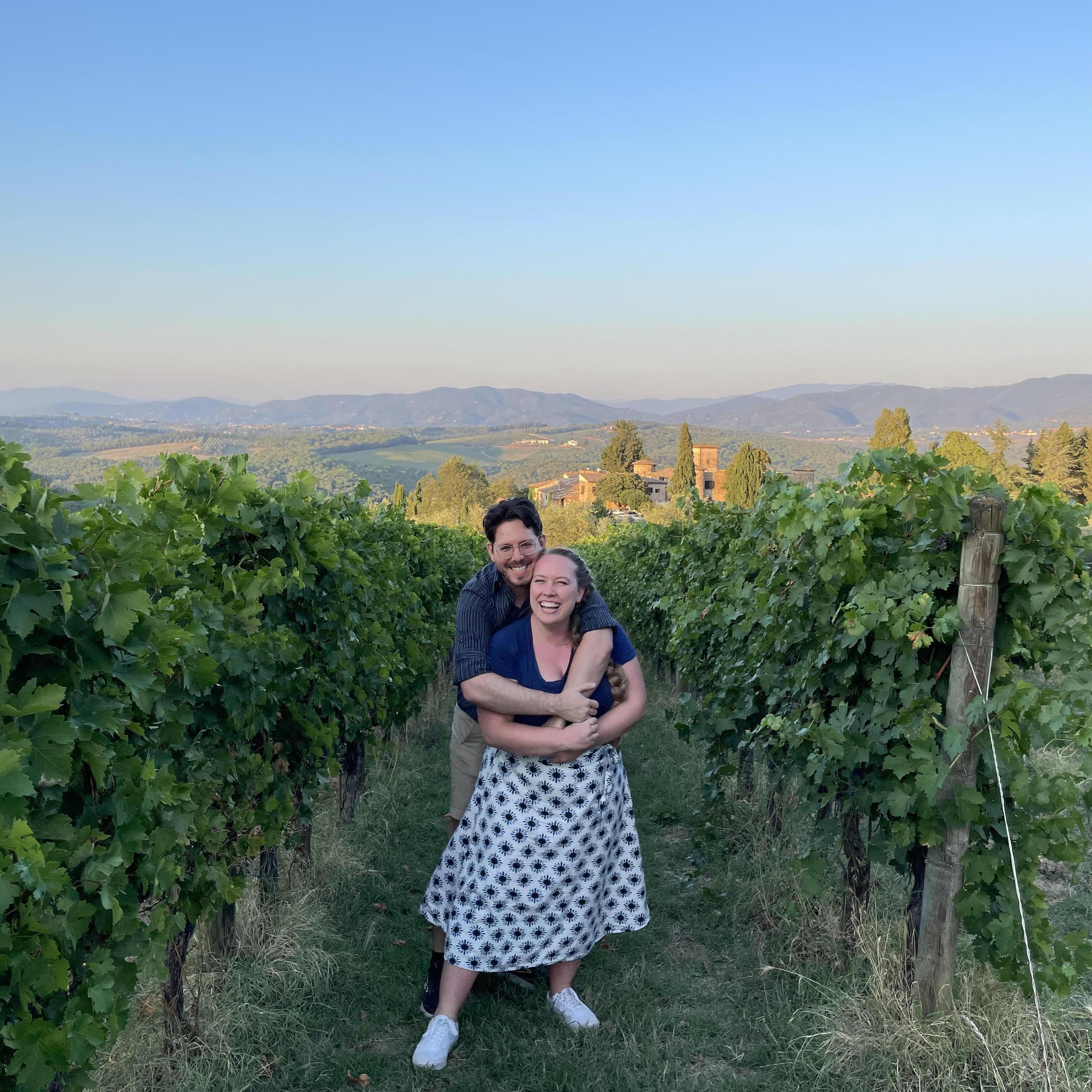 At a beautiful vineyard in Tuscany