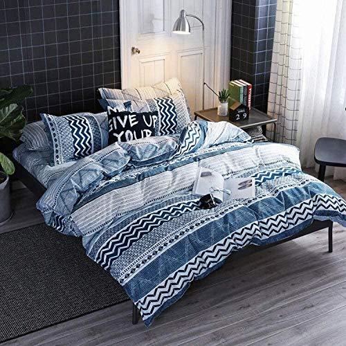 HYPREST 3 Pcs Duvet Cover King - Soft Comfortable Durable Bohemian Teal Duvet Cover Bedding Set (Not Including Comforter)