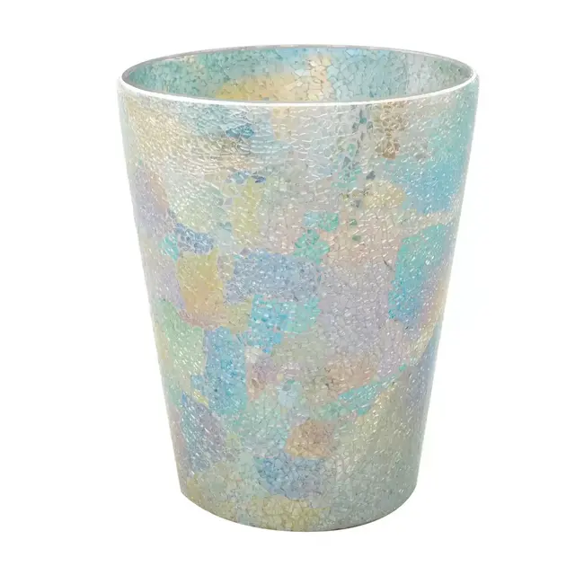 India Ink Aurora Cracked Glass Wastebasket in Pastel