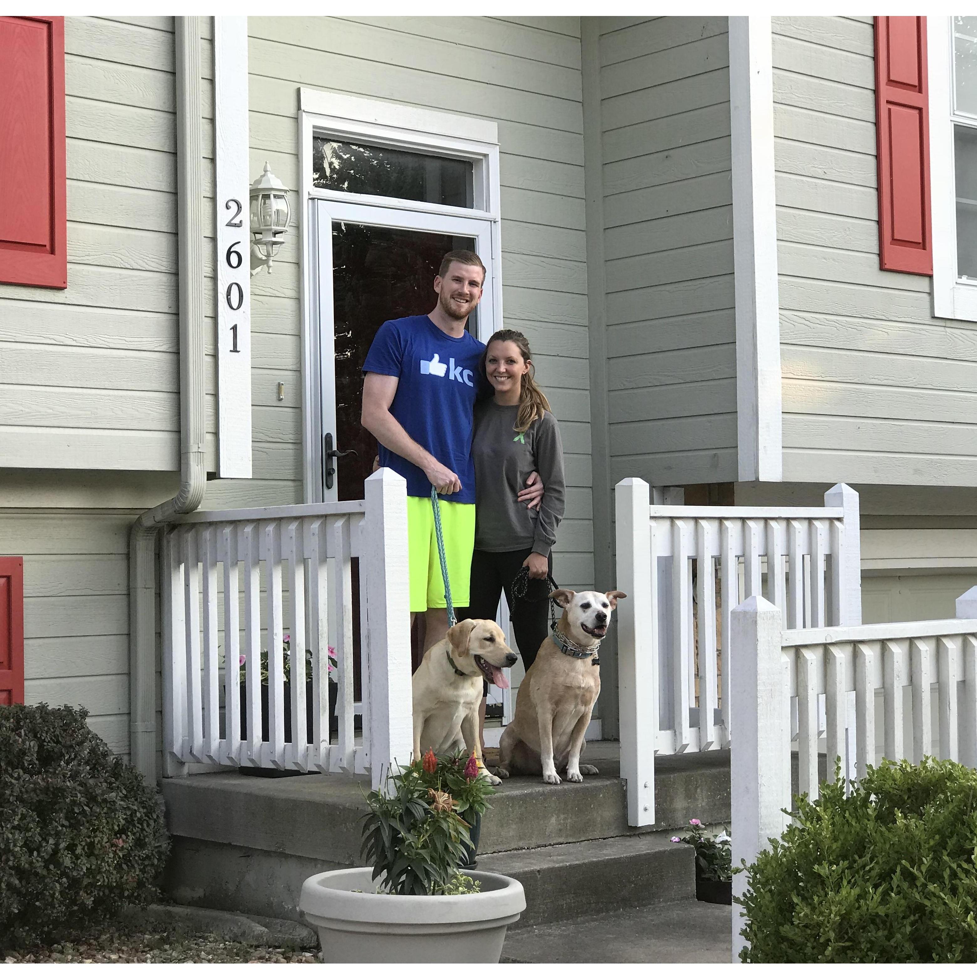 Family portrait outside of our first home together