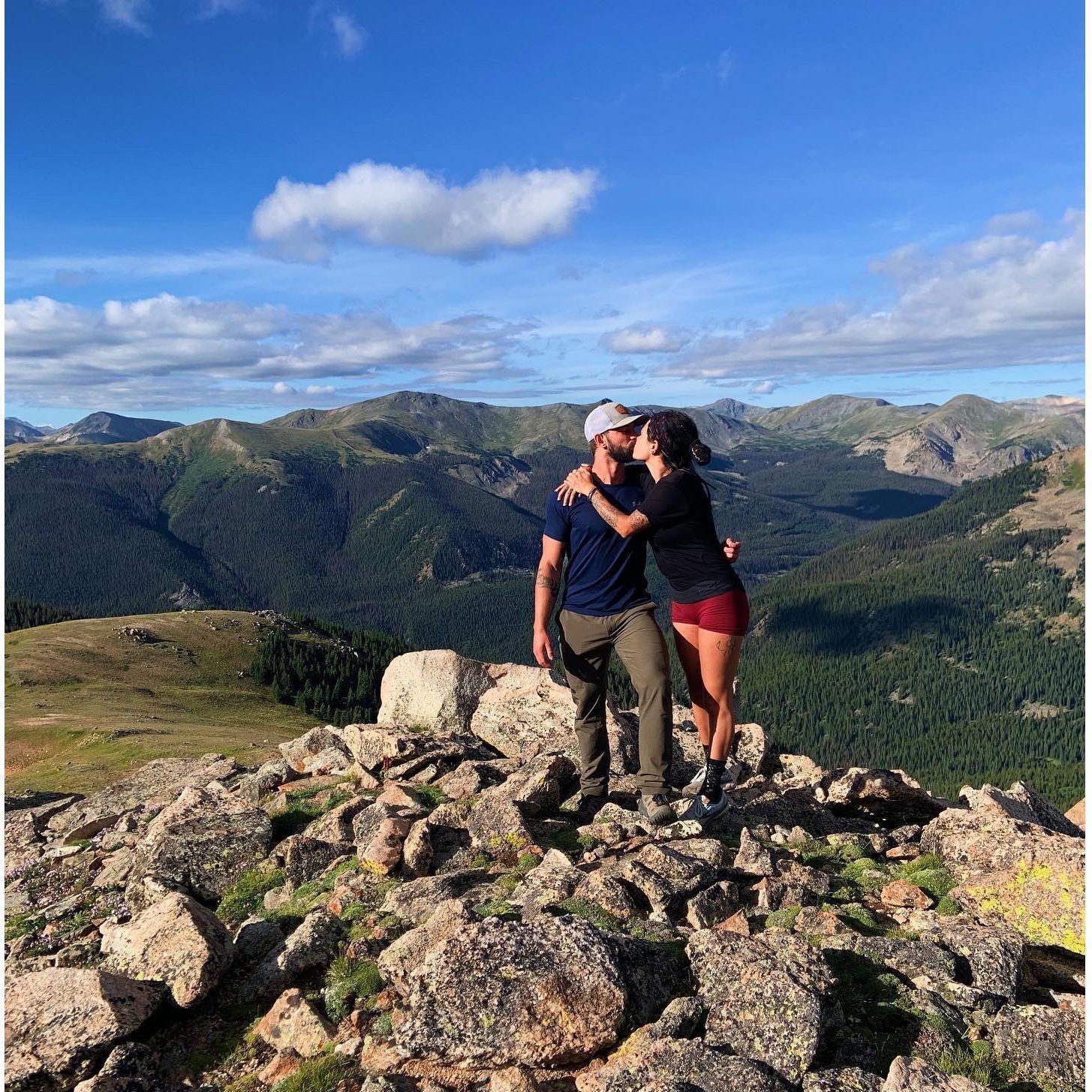 Adam proposed on top of Mt Yale, one of Colorado's 14ers!