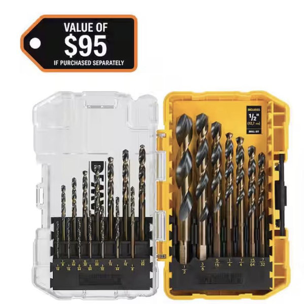 DEWALT Black and Gold Twist Drill Bit Set (21-Piece) DWA1181