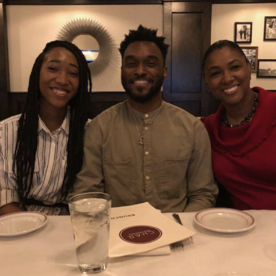 This was the VERY first picture we ever took together. It was taken February 25th 2018 at Char with the Mother of the Groom, Betty Hubbard.