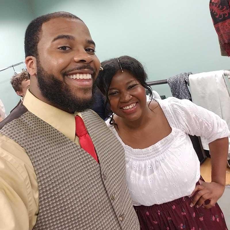 May 2018. The first photo we ever took together! He was "Coalhouse Walker" in Ragtime & she was "Sarah".