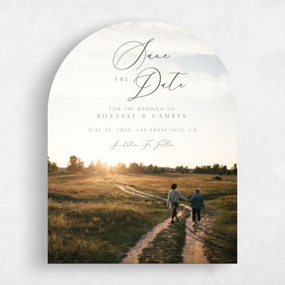 Grey Arch Wedding Save the Date - Paloma Photo