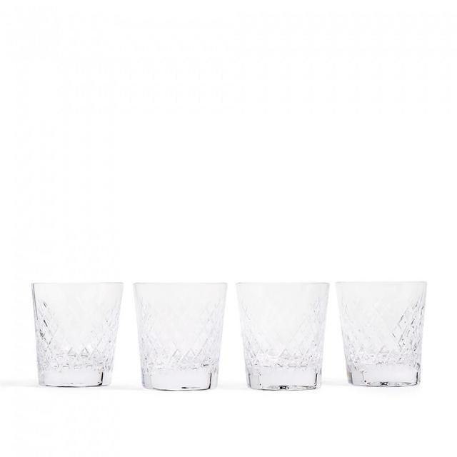 Barwell Cut Crystal Rocks Glass, Set of Four