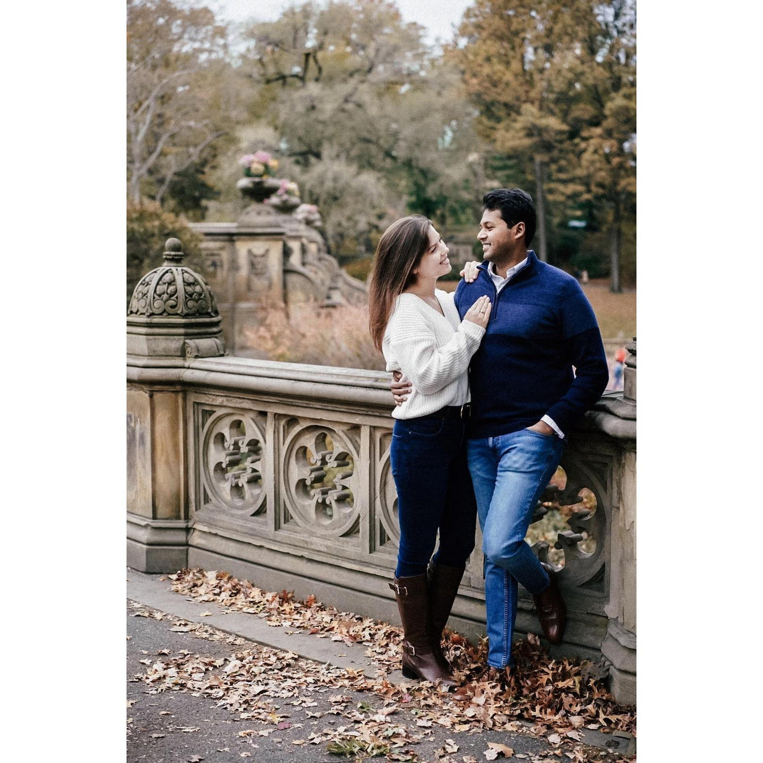 Engagement photo in Central Park, November 2019