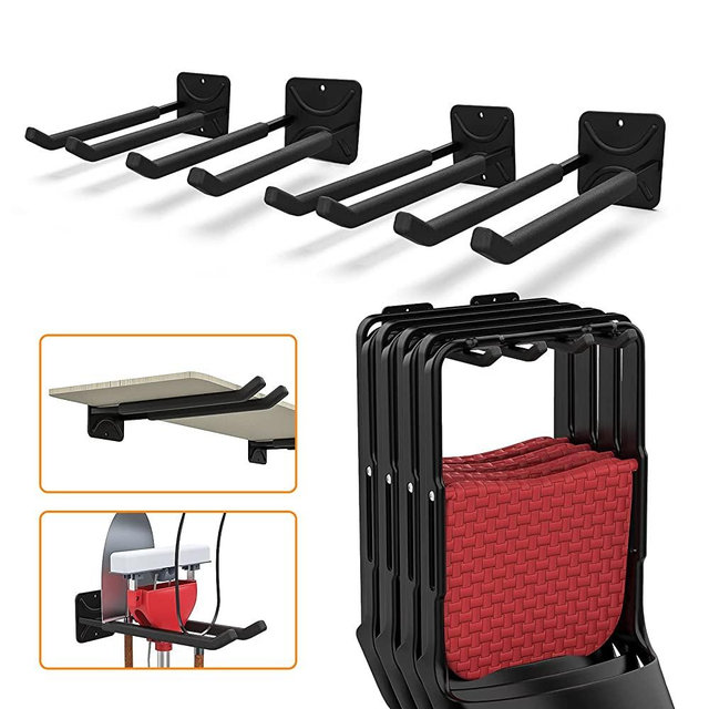 TORACK Garage Hooks Heavy Duty Tool Organizer, Wall Mount Hanger Rack Garage Storage Utility Hooks for Car Tires, Ladders, Chairs, Strollers, Power Tools, Garden Tools (4 Pack)