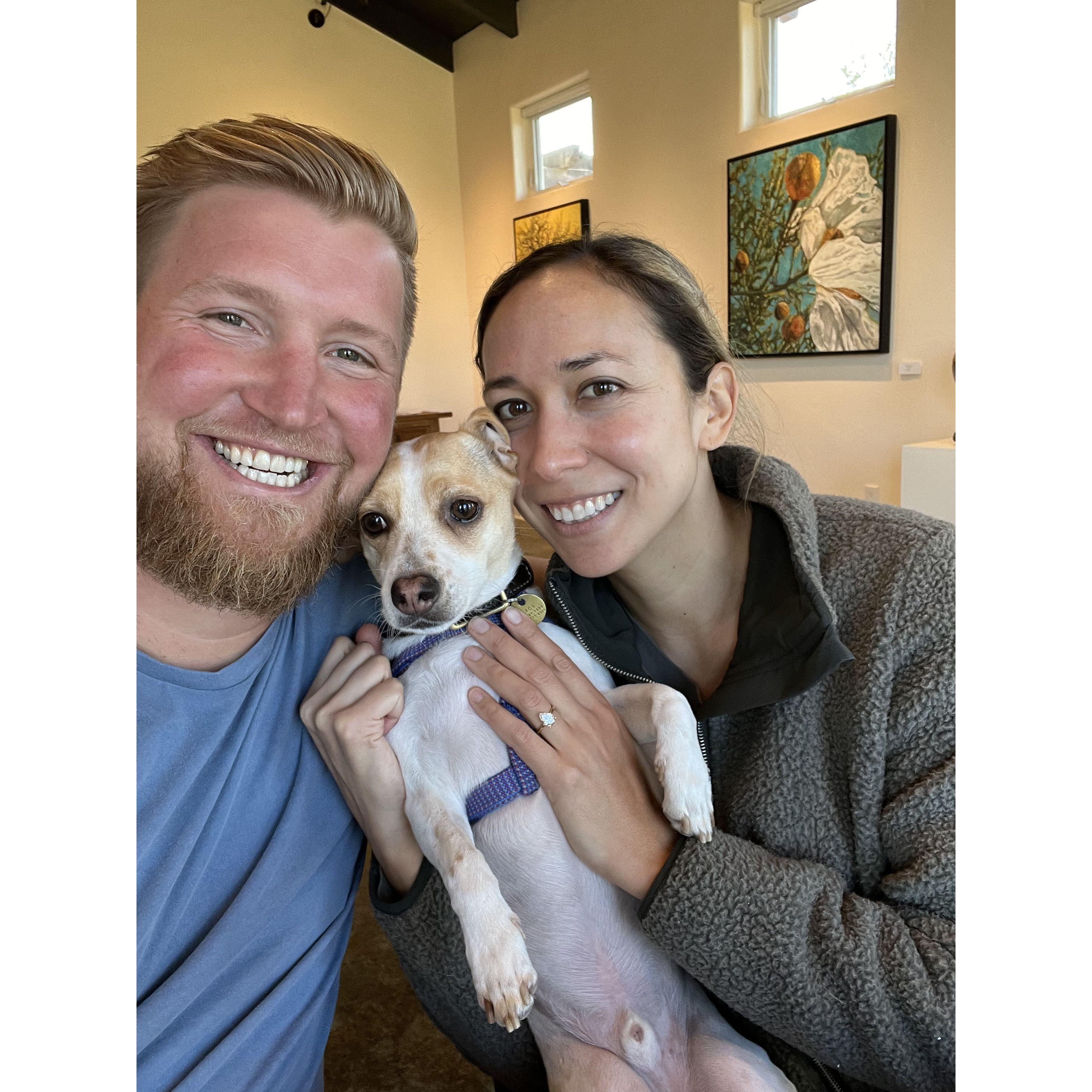 Moments after the (successful) proposal. Square Peg Winery, Sebastopol, CA