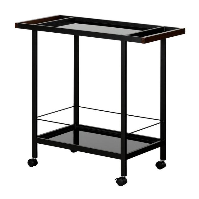 City Life Metal Bar Cart On Wheels Black - South Shore