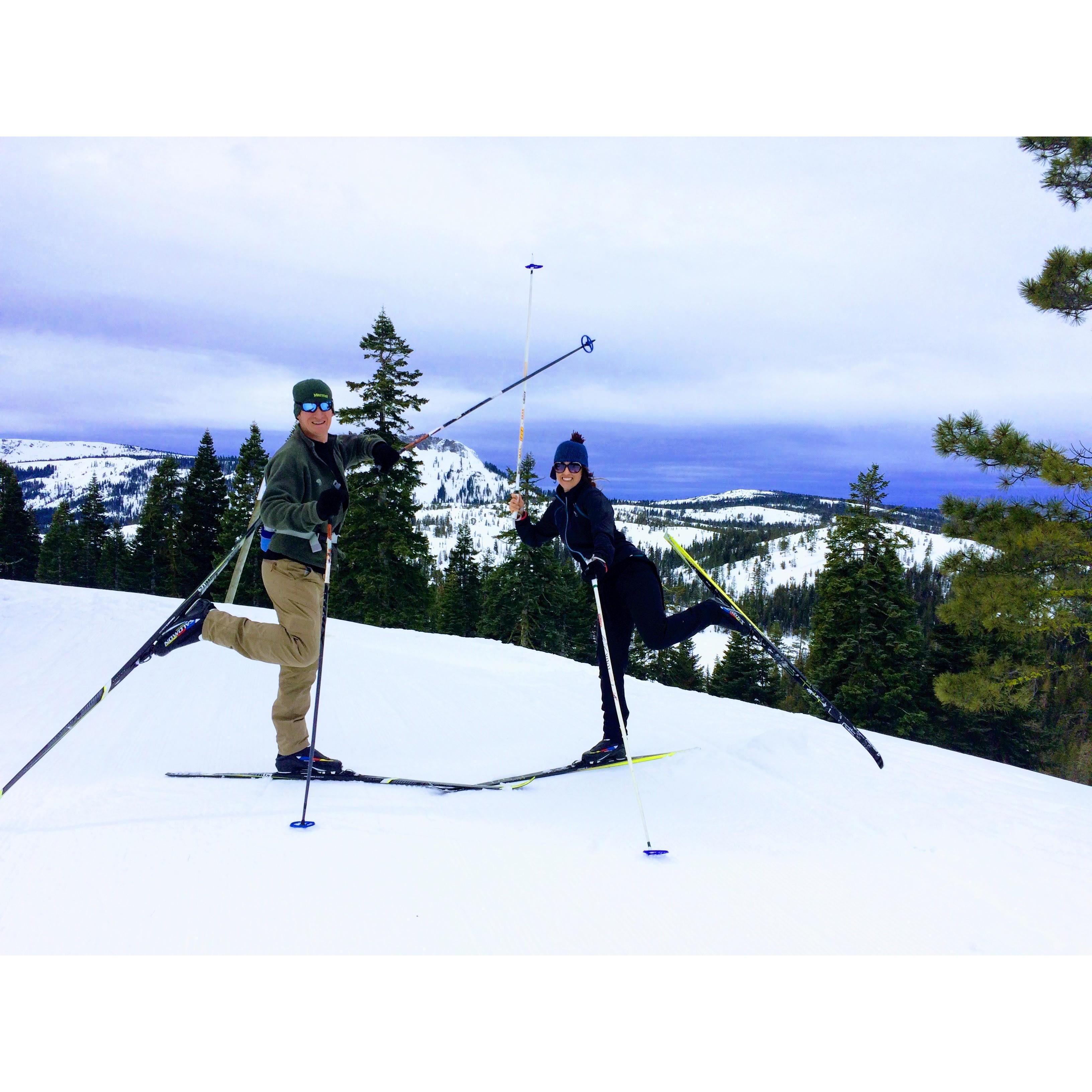 Luke's first time cross-country skiing!