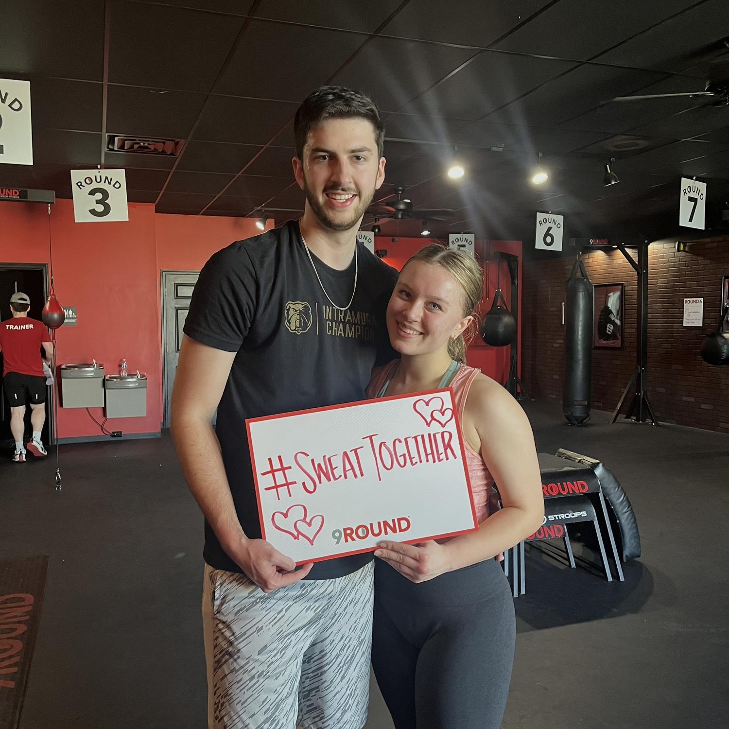 Couple’s workout at 9Round where Macie worked!