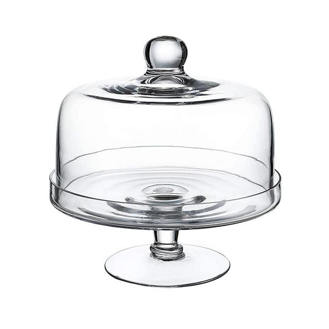 9.5 Inch Handmade Glass Cake Stand with Dome