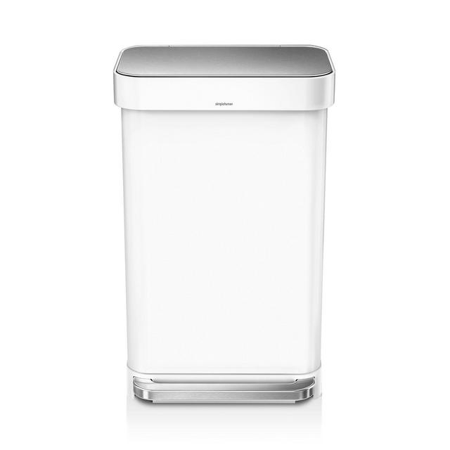 simplehuman 45-Liter Rectangular Step Trash Can with Liner Pocket