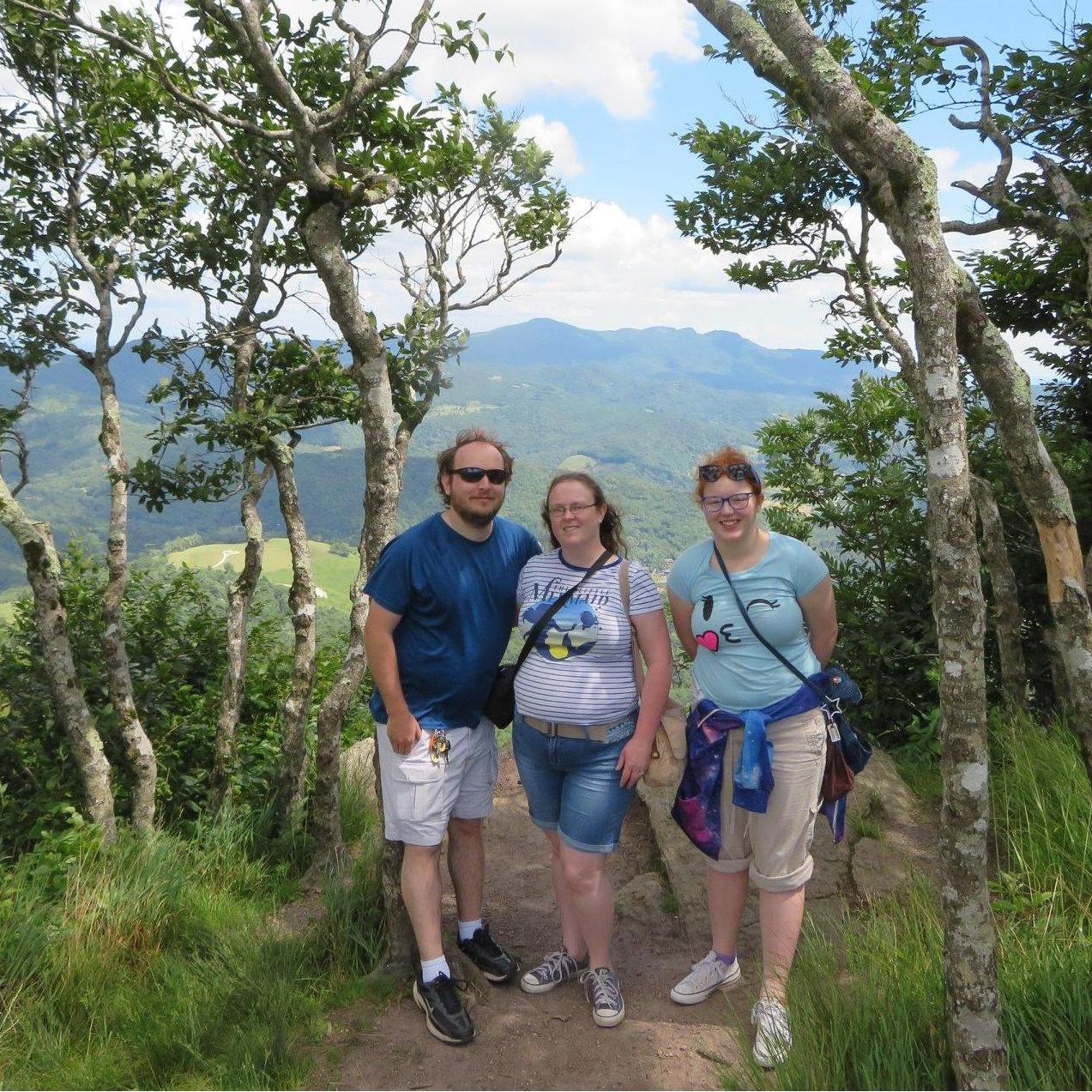 Family photo on the top of Beech Mountain