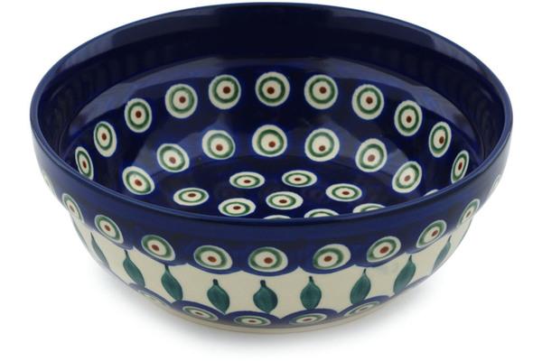 cereal bowl Peacock Leaves - Polish Pottery