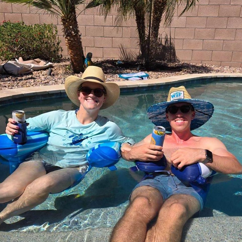 Enjoying Sydney's Aunt and Uncle's pool.