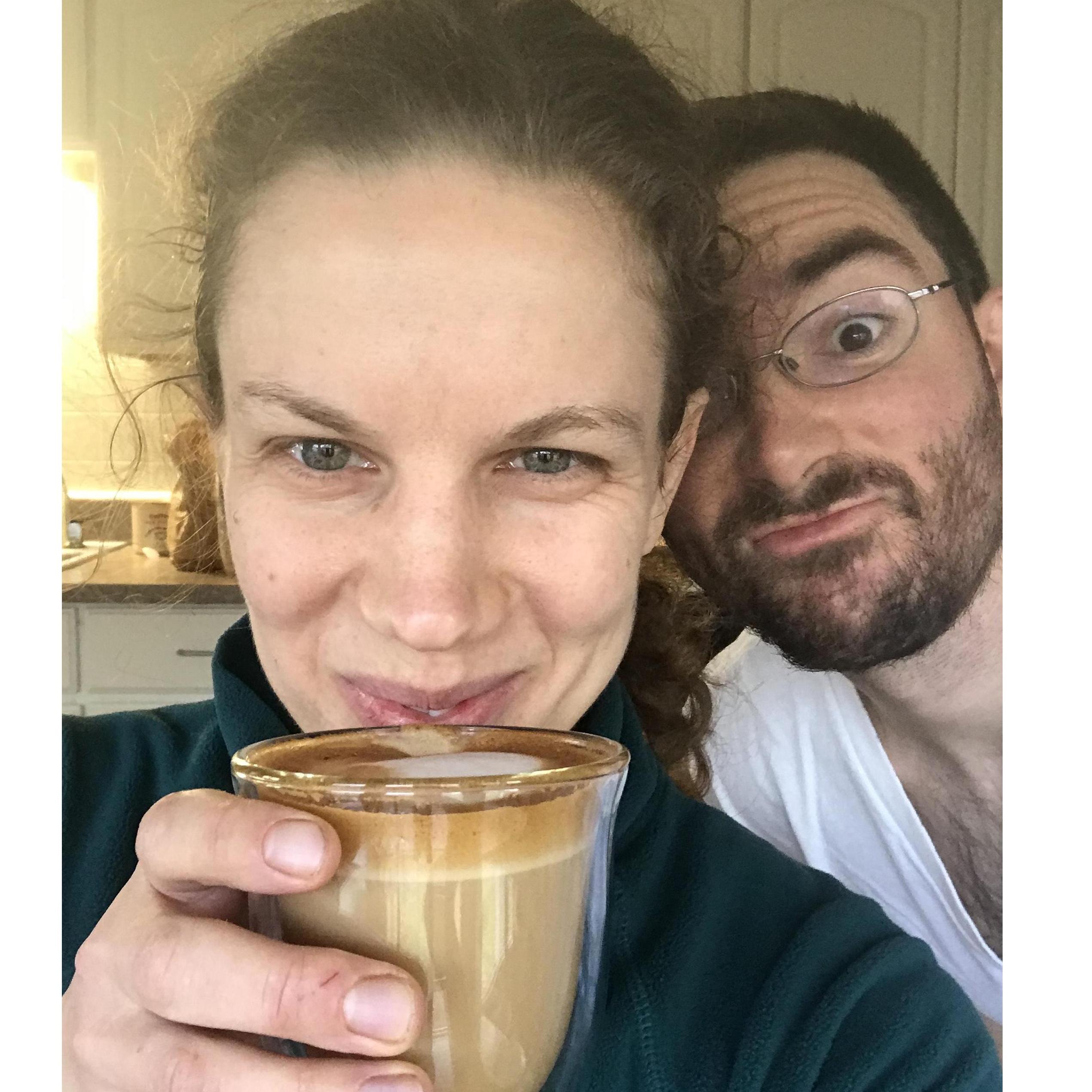 A whole latte love!
Scott's got barista skills.