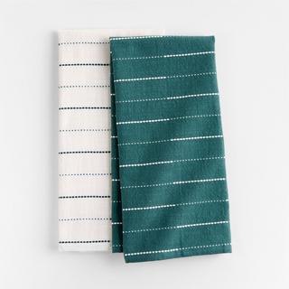 Dash Stripe Organic Cotton Dish Towels, Set of 2
