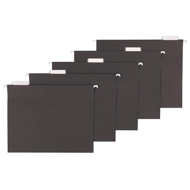 AmazonBasics Hanging Folders, Letter Size, Black, 25-Pack