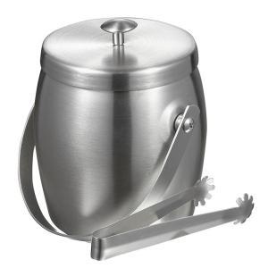 Visol Symon Stainless Steel Double Wall Ice Bucket with Tongs-VAC313 - The Home Depot