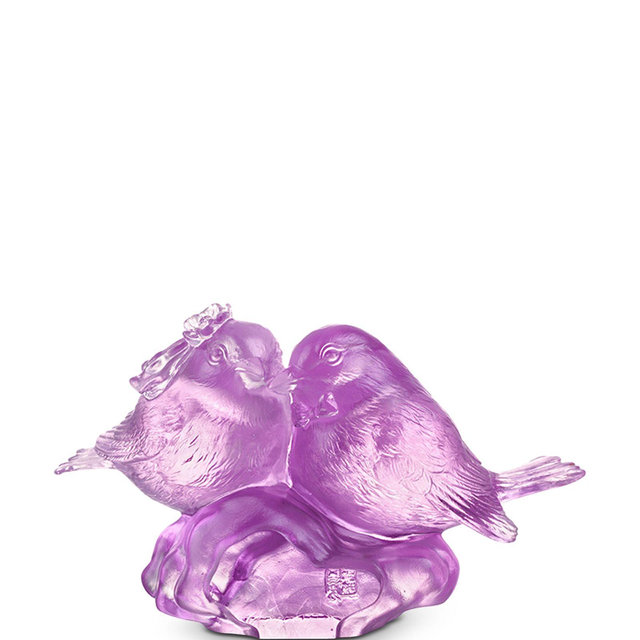 LIULI Crystal Bird Sculpture, Our Happiness