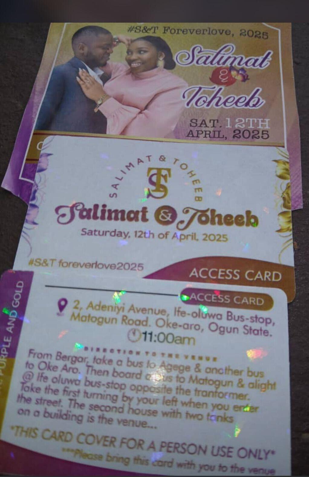 The Wedding Website of Salimat Sofela and Toheeb Balogun