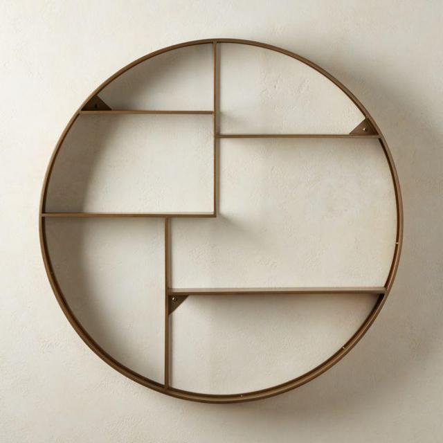 Bay Antique Brass Circle Wall Shelf - Crate & Barrel